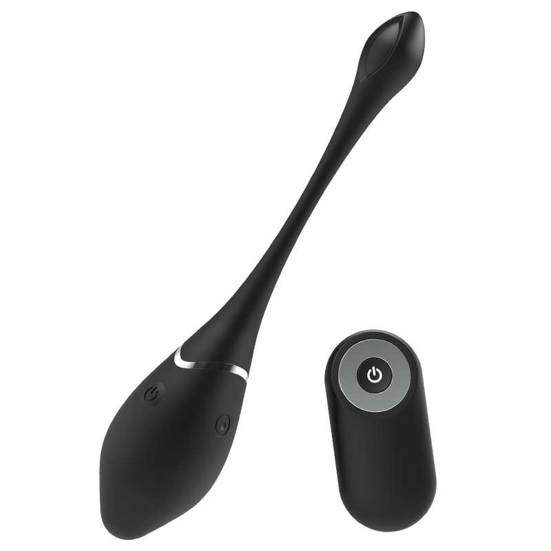 Black&Silver - Œuf vibrant en Silicone Rechargeable Jenell - Noir